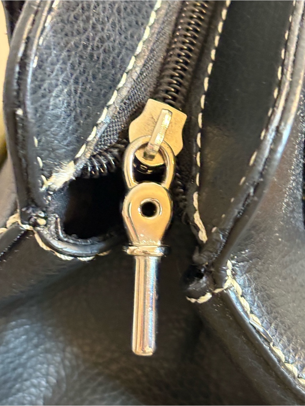Black Women's Leather Satchel Handbag with Silver Hardware - Picture 6 of 6